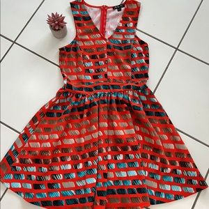 •Red Zippered Up Dress•